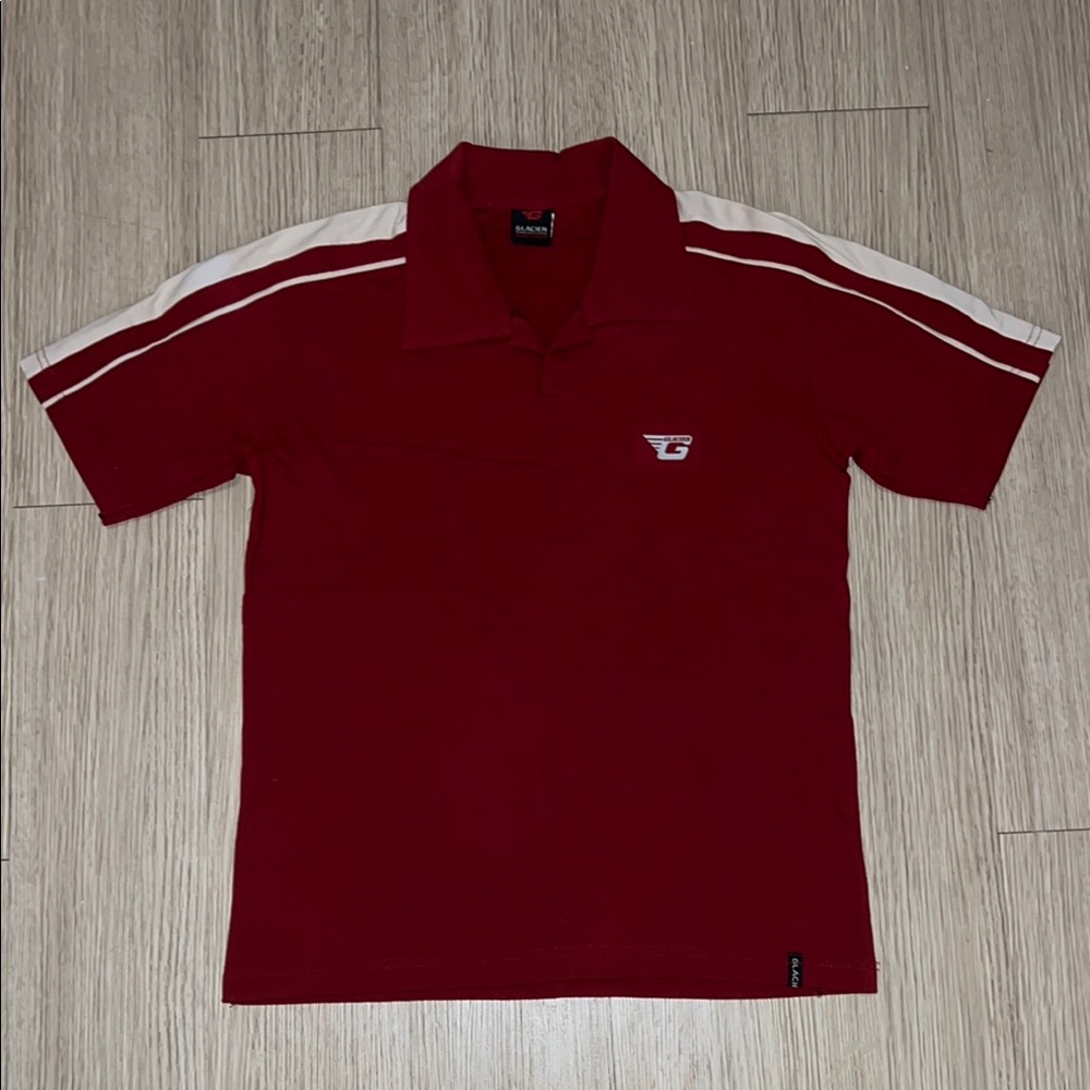 Y2K Glacier Size Small Men's Red Polo Shirt